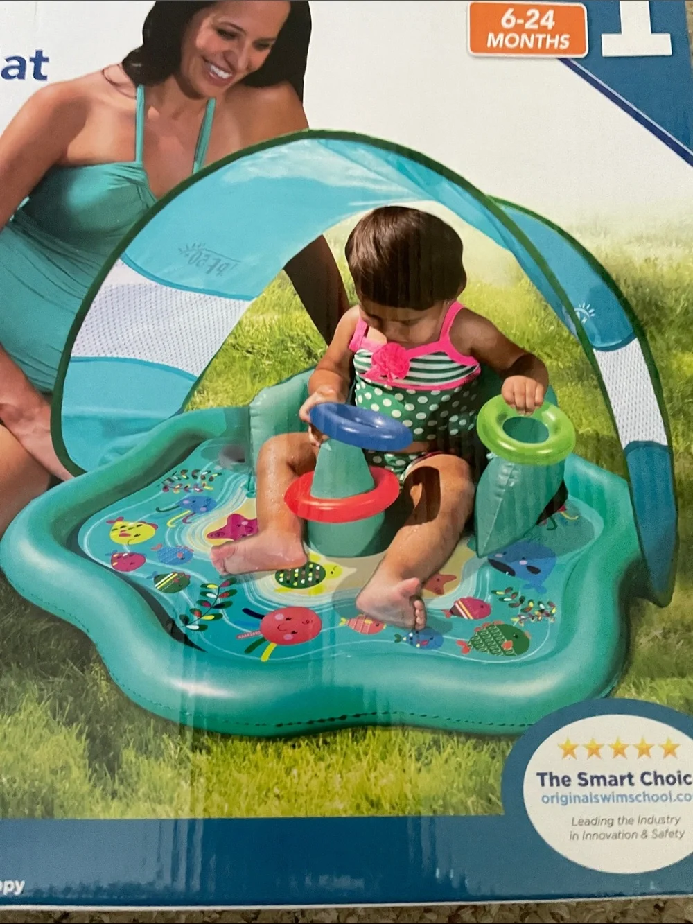 Baby Splash Mat with Removable Canopy - Teal